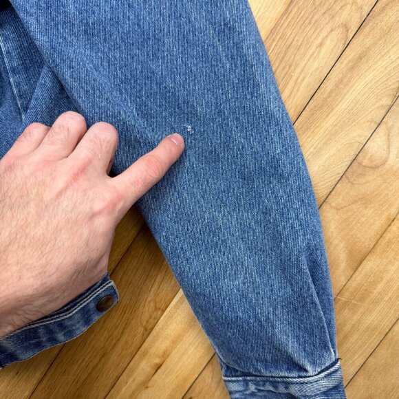 VTG Denim Jacket Western Preppy Jeans Pocket sz L Unisex - Picture 12 of 13